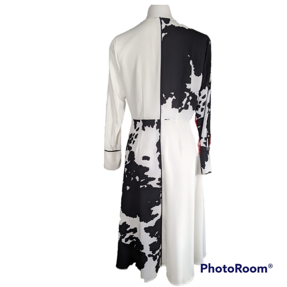 Alfani - Black and white color block cow print dress 6 - Picture 4 of 7